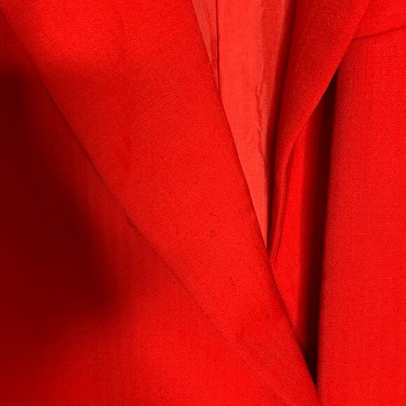 Yves Saint Laurent L Vintage Double Breasted Suit Jacket Blazer Power Red *flaw - Picture 6 of 11